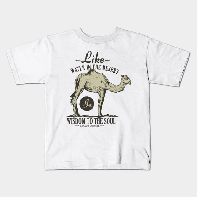 Dromedary - Water In The Desert Kids T-Shirt by Hariolf´s Mega Store